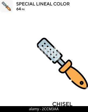Chisel Special lineal color icon. Illustration symbol design template for web mobile UI element. Perfect color modern pictogram on editable stroke. Stock Vector