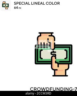 Crowdfunding-7 Special lineal color icon. Illustration symbol design template for web mobile UI element. Perfect color modern pictogram on editable st Stock Vector
