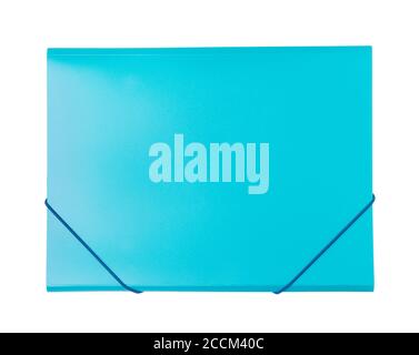 Plastic folder for papers isolated on white. Top view. Stock Photo