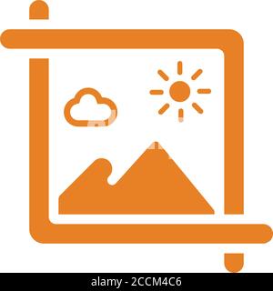 Crop image icon is isolated on white background. Simple vector illustration for graphic and web design. Stock Vector