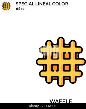 Waffle Special lineal color icon. Illustration symbol design template for web mobile UI element. Perfect color modern pictogram on editable stroke. Stock Vector