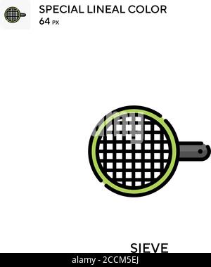 Sieve Special lineal color icon. Illustration symbol design template for web mobile UI element. Perfect color modern pictogram on editable stroke. Stock Vector
