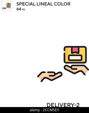 Delivery-2 Special lineal color icon. Illustration symbol design template for web mobile UI element. Perfect color modern pictogram on editable stroke Stock Vector