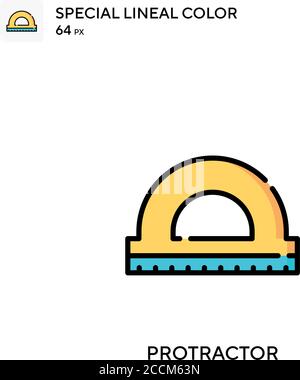 Protractor Special lineal color icon. Illustration symbol design template for web mobile UI element. Perfect color modern pictogram on editable stroke Stock Vector