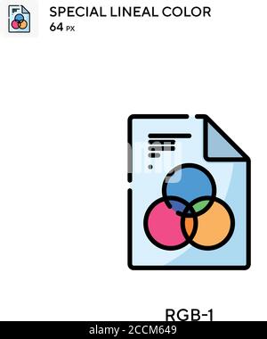 Rgb-1 Special lineal color icon. Illustration symbol design template for web mobile UI element. Perfect color modern pictogram on editable stroke. Stock Vector