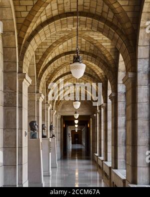 Interior hallway in Nebraska State Capitol building Stock Photo