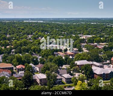 Aerial view of Lincoln from Nebraska State Capitol building Stock Photo