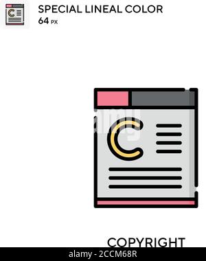 Copyright Special lineal color icon. Illustration symbol design template for web mobile UI element. Perfect color modern pictogram on editable stroke. Stock Vector