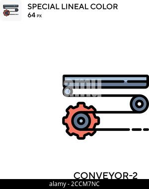 Conveyor-2 Special lineal color icon. Illustration symbol design template for web mobile UI element. Perfect color modern pictogram on editable stroke Stock Vector