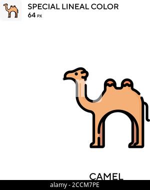 Camel Special lineal color icon. Illustration symbol design template for web mobile UI element. Perfect color modern pictogram on editable stroke. Stock Vector