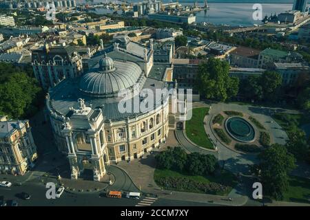 air panorama opera and ballet theatre in Odessa Ukraine Stock Photo