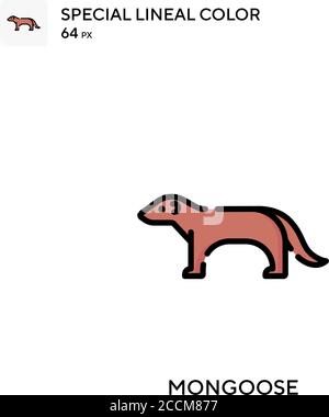 Mongoose Special lineal color icon. Illustration symbol design template for web mobile UI element. Perfect color modern pictogram on editable stroke. Stock Vector