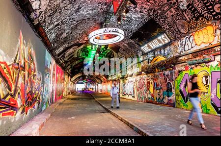 Graffiti Tunnel at Waterloo Station London UK Stock Photo - Alamy