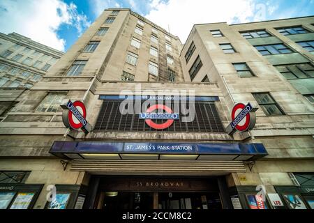 St James's Park Underground Station- London Stock Photo