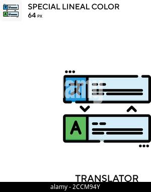 Translator Special lineal color icon. Illustration symbol design template for web mobile UI element. Perfect color modern pictogram on editable stroke Stock Vector