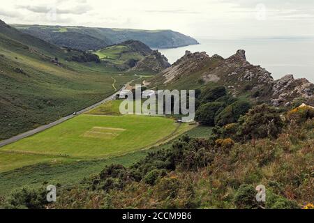 The dry Valley of the Rocks near Lynton in North Devon Stock Photo