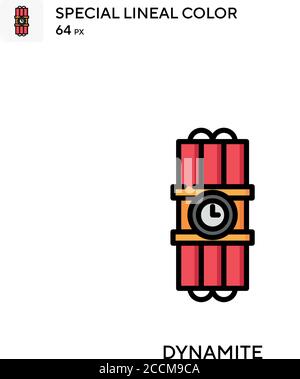 Dynamite Special lineal color icon. Illustration symbol design template for web mobile UI element. Perfect color modern pictogram on editable stroke. Stock Vector