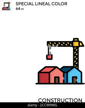 Construction Special lineal color icon. Illustration symbol design template for web mobile UI element. Perfect color modern pictogram on editable stro Stock Vector