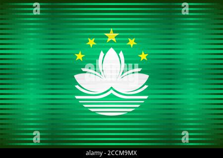 Shiny grunge Flag of Macau - Illustration,  Three dimensional flag of Macau Stock Vector