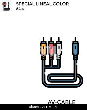 Av-cable Special lineal color icon. Illustration symbol design template for web mobile UI element. Perfect color modern pictogram on editable stroke. Stock Vector