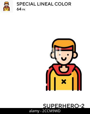 Superhero-2 Special lineal color icon. Illustration symbol design template for web mobile UI element. Perfect color modern pictogram on editable strok Stock Vector
