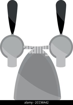 beer equipment dispenser with tap and handle design vector illustration Stock Vector