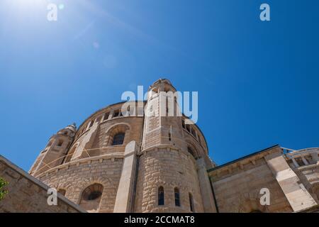 Israel, Jerusalem. Abbey of the Dormition, just outside the walls of the Old City near the Zion Gate. Benedictine, circa early 5th Century. Stock Photo