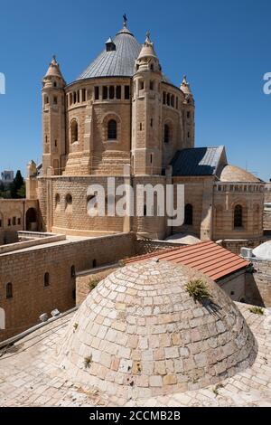 Israel, Jerusalem. Abbey of the Dormition, just outside the walls of the Old City near the Zion Gate. Benedictine, circa early 5th Century. Stock Photo