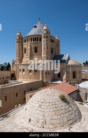 Israel, Jerusalem. Abbey of the Dormition, just outside the walls of the Old City near the Zion Gate. Benedictine, circa early 5th Century. Stock Photo