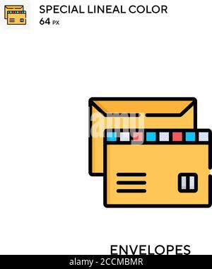Envelopes Special lineal color icon. Illustration symbol design template for web mobile UI element. Perfect color modern pictogram on editable stroke. Stock Vector