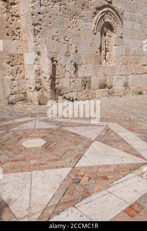 Israel, Jerusalem. Zion Gate, circa 1540, one of eight Gates of the Old City of Jerusalem. AKA the Wounded Gate because of the pockmarks. Stock Photo