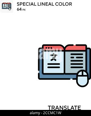 Translate Special lineal color icon. Illustration symbol design template for web mobile UI element. Perfect color modern pictogram on editable stroke. Stock Vector