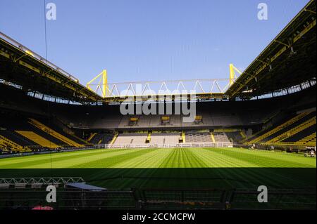 DORTMUND, GERMANY - 12 AUGUST 2020: Signal Iduna Park. Football stadium of Borussia Dortmund