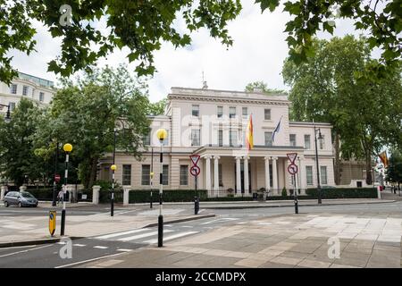 London- Spanish Embassy building on Belgrave Square in Belgravia Stock Photo