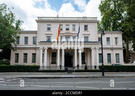 London- Spanish Embassy building on Belgrave Square in Belgravia Stock Photo