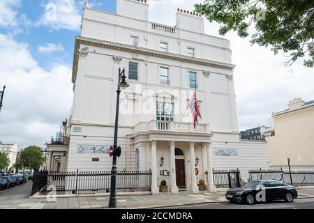 London-  The Norwegian Embassy building on Belgrave Square in Belgravia Stock Photo