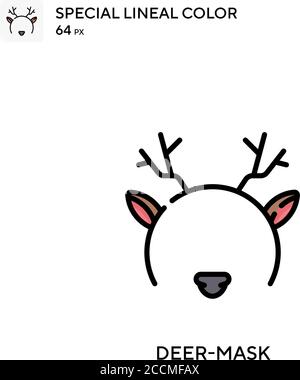 Deer-mask Special lineal color icon. Illustration symbol design template for web mobile UI element. Perfect color modern pictogram on editable stroke. Stock Vector