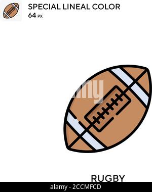 Rugby Special lineal color icon. Illustration symbol design template for web mobile UI element. Perfect color modern pictogram on editable stroke. Stock Vector