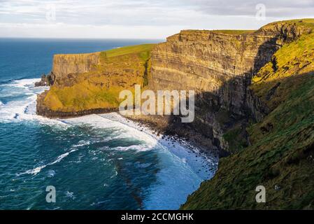 Cliffs of Moher, sea cliffs located at the southwestern edge of the Burren region in County Clare, Ireland