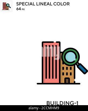 Building-1 Special lineal color icon. Illustration symbol design template for web mobile UI element. Perfect color modern pictogram on editable stroke Stock Vector