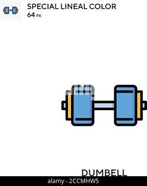 Dumbell Special lineal color icon. Illustration symbol design template for web mobile UI element. Perfect color modern pictogram on editable stroke. Stock Vector