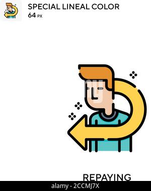 Repaying Special lineal color icon. Illustration symbol design template for web mobile UI element. Perfect color modern pictogram on editable stroke. Stock Vector