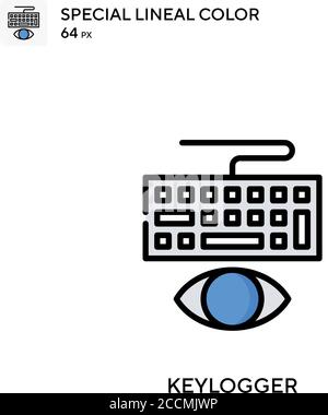 Keylogger Special lineal color icon. Illustration symbol design template for web mobile UI element. Perfect color modern pictogram on editable stroke. Stock Vector