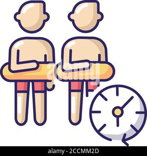 Keep distance RGB color icon Stock Vector