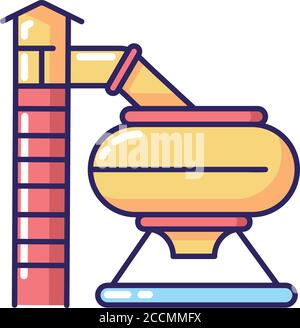 Bowl waterslide RGB color icon Stock Vector