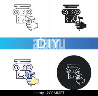 Restoration black glyph icon Stock Vector