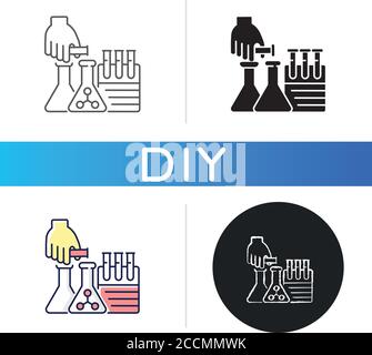DIY science black glyph icon Stock Vector