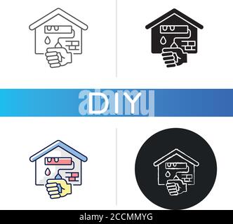 Home repairs black glyph icon Stock Vector