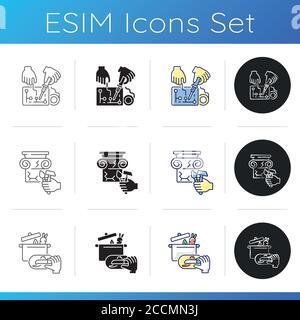 Professional service icons set Stock Vector