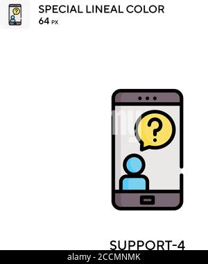 Support-4 Special lineal color icon. Illustration symbol design template for web mobile UI element. Perfect color modern pictogram on editable stroke. Stock Vector